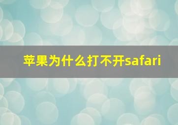 苹果为什么打不开safari