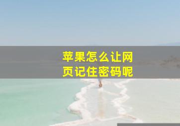 苹果怎么让网页记住密码呢