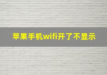 苹果手机wifi开了不显示