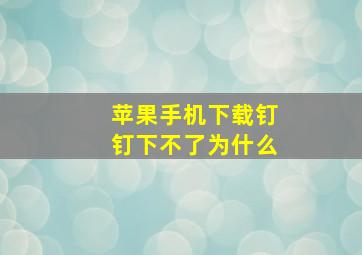 苹果手机下载钉钉下不了为什么