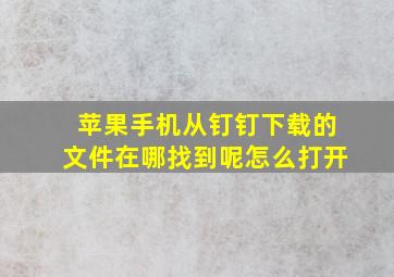 苹果手机从钉钉下载的文件在哪找到呢怎么打开