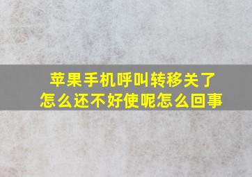 苹果手机呼叫转移关了怎么还不好使呢怎么回事