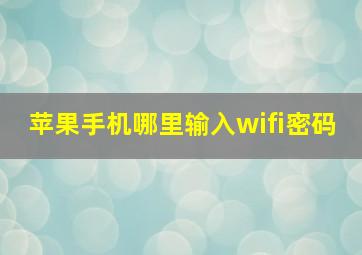 苹果手机哪里输入wifi密码