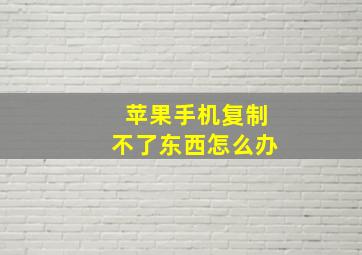 苹果手机复制不了东西怎么办