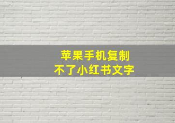 苹果手机复制不了小红书文字