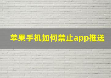 苹果手机如何禁止app推送