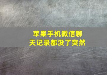 苹果手机微信聊天记录都没了突然