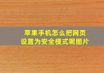 苹果手机怎么把网页设置为安全模式呢图片