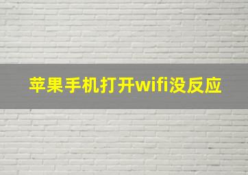 苹果手机打开wifi没反应