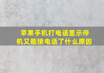 苹果手机打电话显示停机又能接电话了什么原因