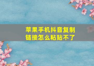 苹果手机抖音复制链接怎么粘贴不了