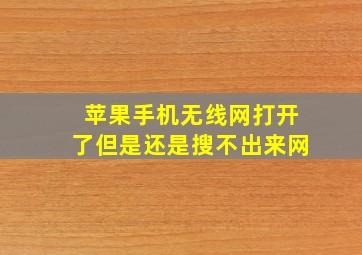 苹果手机无线网打开了但是还是搜不出来网