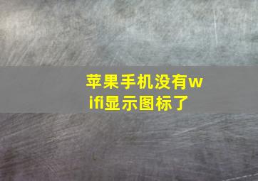 苹果手机没有wifi显示图标了