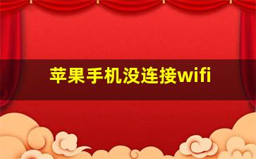 苹果手机没连接wifi