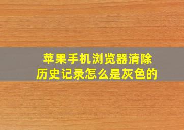 苹果手机浏览器清除历史记录怎么是灰色的