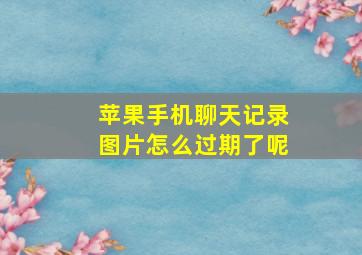 苹果手机聊天记录图片怎么过期了呢