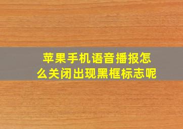 苹果手机语音播报怎么关闭出现黑框标志呢