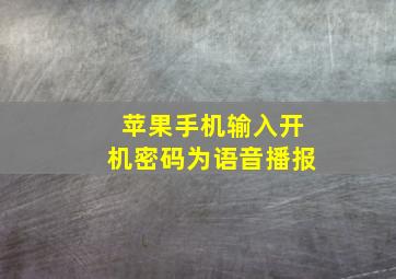 苹果手机输入开机密码为语音播报