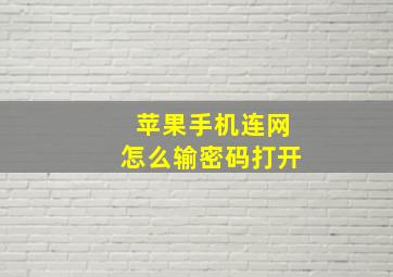 苹果手机连网怎么输密码打开