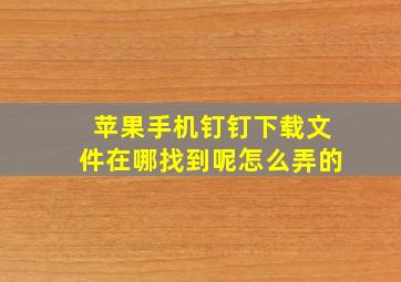 苹果手机钉钉下载文件在哪找到呢怎么弄的