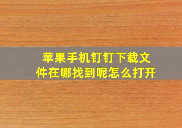 苹果手机钉钉下载文件在哪找到呢怎么打开