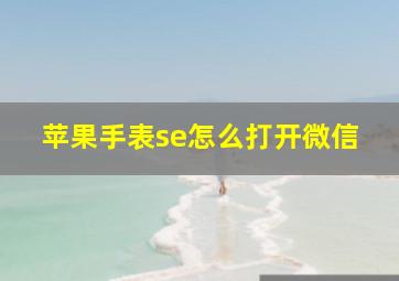 苹果手表se怎么打开微信