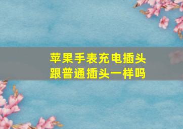 苹果手表充电插头跟普通插头一样吗