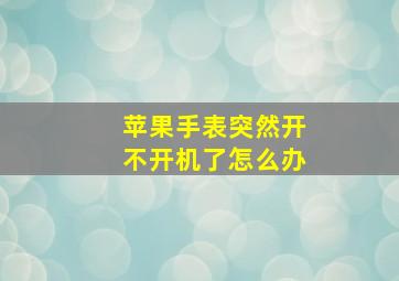 苹果手表突然开不开机了怎么办