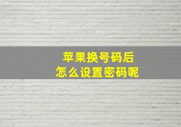 苹果换号码后怎么设置密码呢