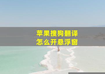 苹果搜狗翻译怎么开悬浮窗