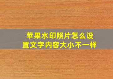 苹果水印照片怎么设置文字内容大小不一样