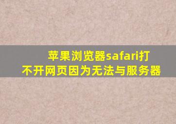 苹果浏览器safari打不开网页因为无法与服务器