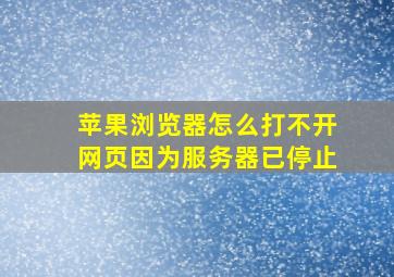 苹果浏览器怎么打不开网页因为服务器已停止