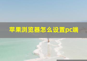 苹果浏览器怎么设置pc端