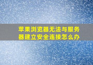 苹果浏览器无法与服务器建立安全连接怎么办