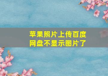 苹果照片上传百度网盘不显示图片了