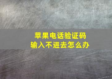 苹果电话验证码输入不进去怎么办