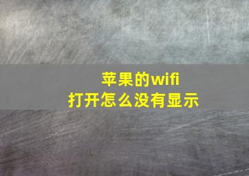 苹果的wifi打开怎么没有显示