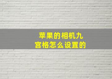 苹果的相机九宫格怎么设置的