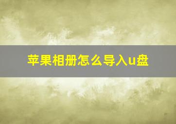 苹果相册怎么导入u盘