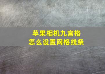 苹果相机九宫格怎么设置网格线条