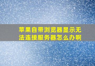 苹果自带浏览器显示无法连接服务器怎么办啊