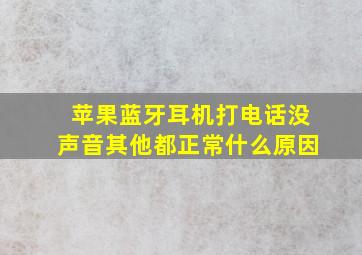 苹果蓝牙耳机打电话没声音其他都正常什么原因