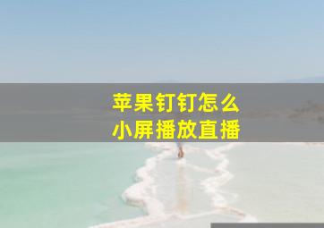 苹果钉钉怎么小屏播放直播