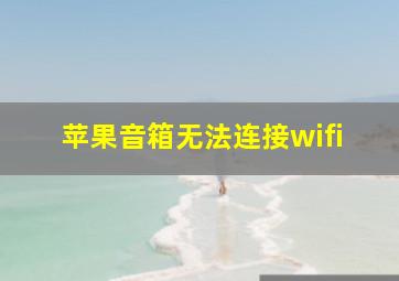 苹果音箱无法连接wifi