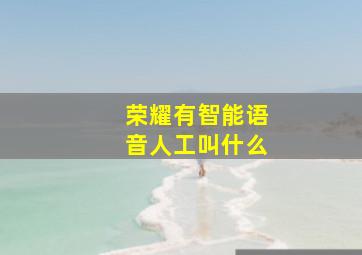 荣耀有智能语音人工叫什么