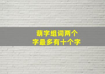 葫字组词两个字最多有十个字