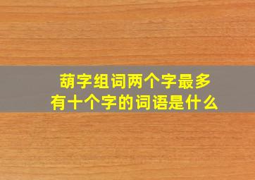 葫字组词两个字最多有十个字的词语是什么