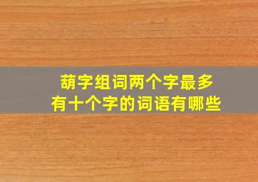 葫字组词两个字最多有十个字的词语有哪些