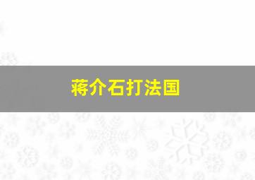 蒋介石打法国